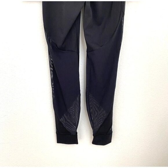 Lululemon Black Mesh Leggings Ankle Cuff Size 6  Preowned B2 - Picture 9 of 11